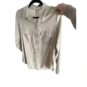 Max Studio Viscose Button Up - Cream Size L